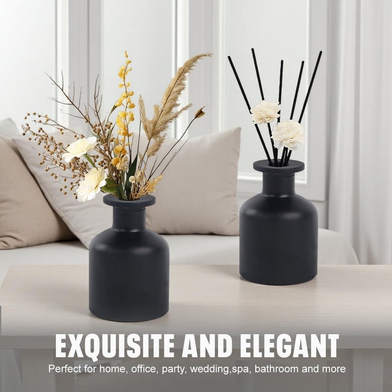 NaRaMax 1PCS 150ml/5oz Empty Refillable Glass Diffuser Bottle Diffuser Jars Aromatherapy Storage Container Fragrance Accessories Use for DIY Replacement Reed Diffuser Sticks Crafts Decor (Black) - Image 5